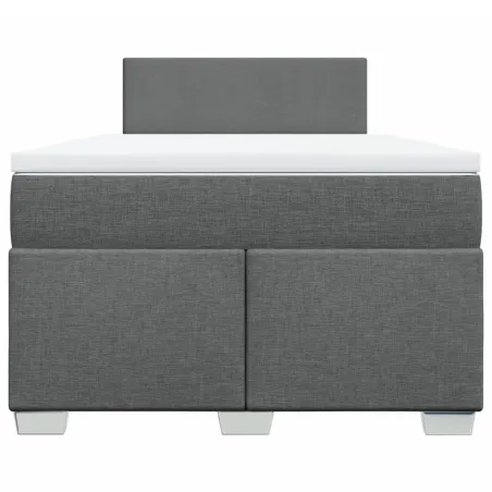 Sommier à lattes de lit avec matelas Gris foncé 120x200cm Tissu