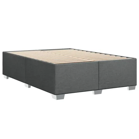Sommier à lattes de lit avec matelas Gris foncé 140x190cm Tissu