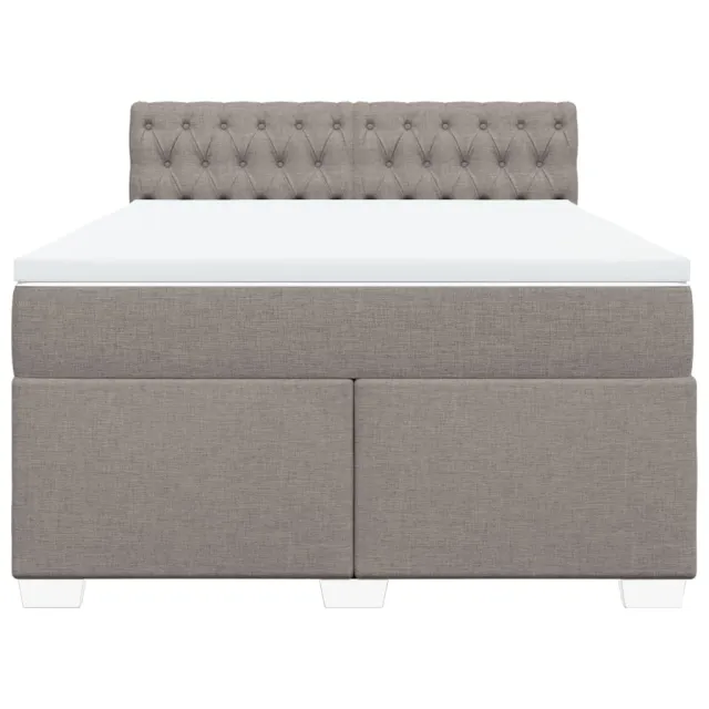 Sommier à lattes de lit avec matelas Taupe 140x190 cm Tissu