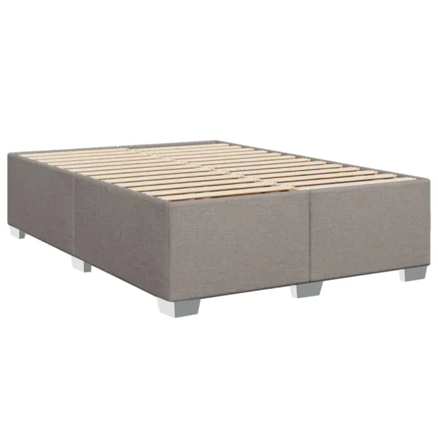 Sommier à lattes de lit avec matelas Taupe 140x190 cm Tissu