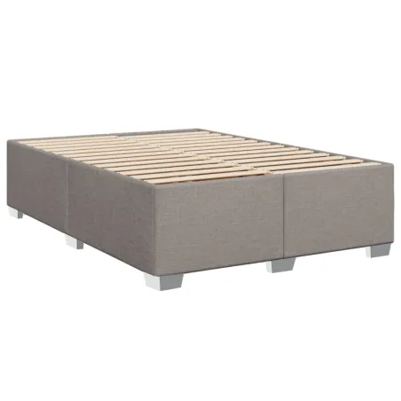 Sommier à lattes de lit avec matelas Taupe 140x190 cm Tissu