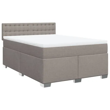 Sommier à lattes de lit avec matelas Taupe 140x190 cm Tissu