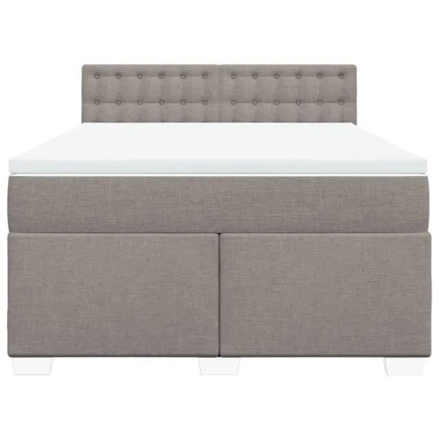 Sommier à lattes de lit avec matelas Taupe 140x190 cm Tissu