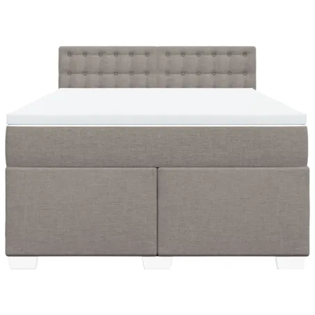 Sommier à lattes de lit avec matelas Taupe 140x190 cm Tissu