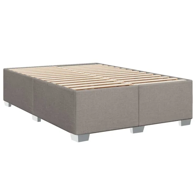 Sommier à lattes de lit avec matelas Taupe 140x190 cm Tissu