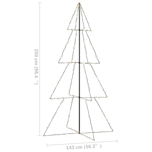 Arbre de Noël cône 360 LED d'intérieur/d'extérieur 143x250 cm