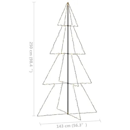 Arbre de Noël cône 360 LED d'intérieur/d'extérieur 143x250 cm