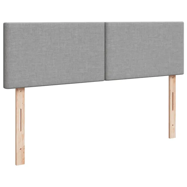 Sommier à lattes de lit avec matelas Gris clair 160x200cm Tissu