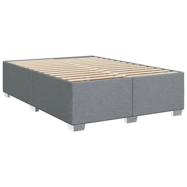 Sommier à lattes de lit avec matelas Gris clair 160x200cm Tissu