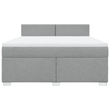 Sommier à lattes de lit avec matelas Gris clair 180x200cm Tissu
