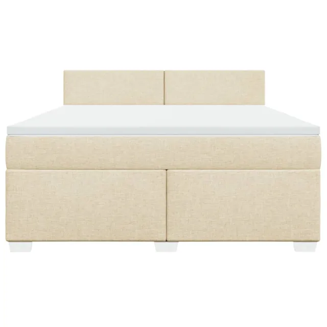 Sommier à lattes de lit avec matelas Crème 180x200 cm Tissu