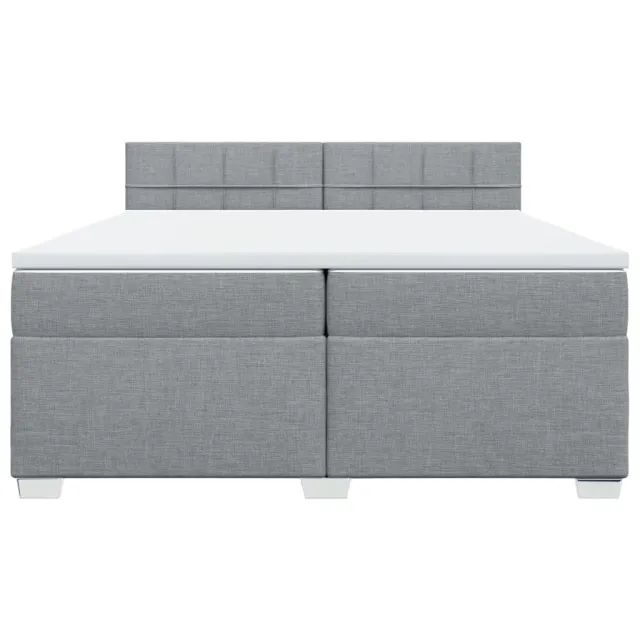 Sommier à lattes de lit avec matelas Gris clair 200x200cm Tissu