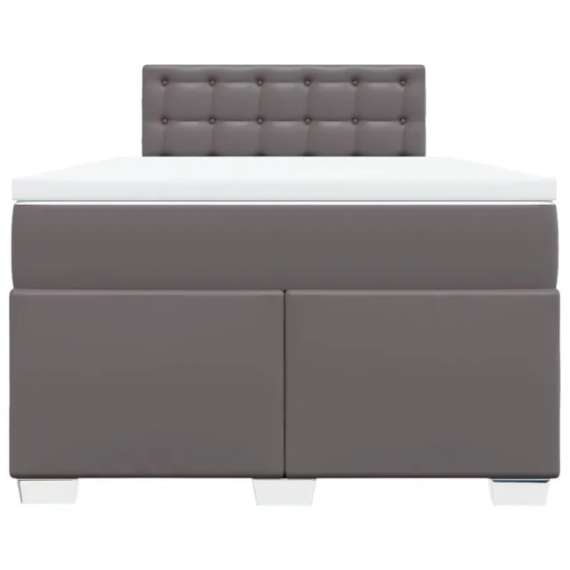 Sommier à lattes de lit avec matelas gris 120x190 cm similicuir