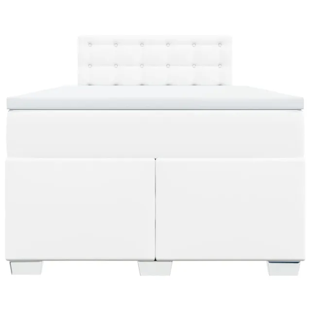 Sommier à lattes de lit avec matelas Blanc 120x200cm Similicuir