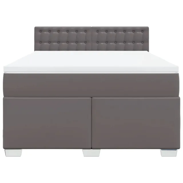 Sommier à lattes de lit avec matelas Gris 140x200 cm Similicuir