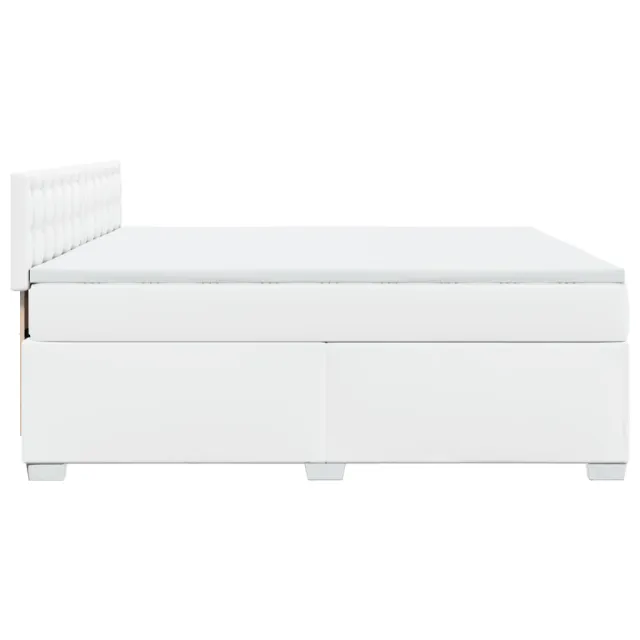 Sommier à lattes de lit avec matelas Blanc 180x200cm Similicuir