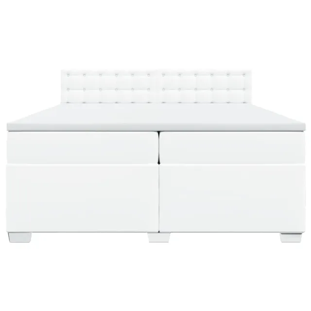 Sommier à lattes de lit avec matelas Blanc 200x200cm Similicuir