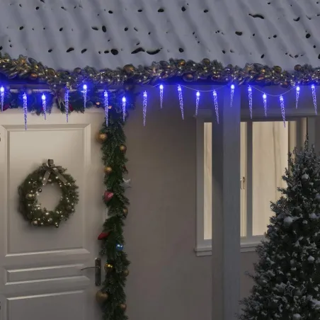 Guirlande lumineuse à glaçons de Noël 40 pcs Bleu Acrylique