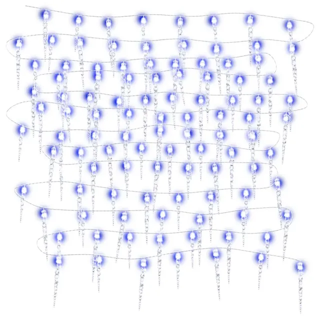 Guirlande lumineuse à glaçons de Noël 40 pcs Bleu Acrylique