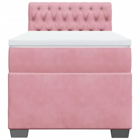 Sommier à lattes de lit avec matelas Rose 100x200 cm Velours