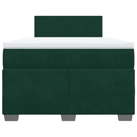 Sommier à lattes de lit avec matelas vert foncé 120x190 cm