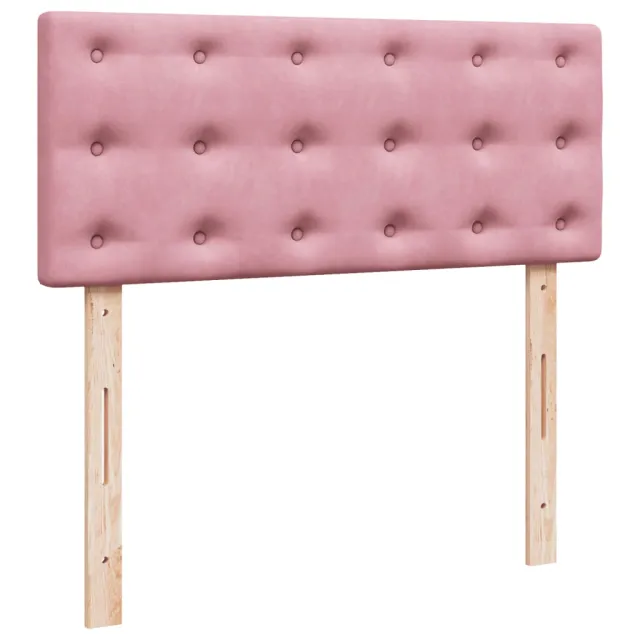 Sommier à lattes de lit avec matelas rose 120x190 cm velours