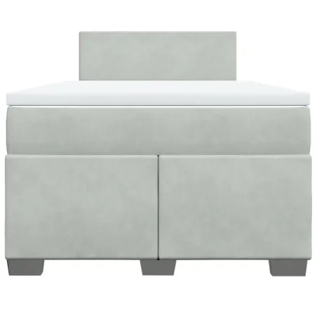 Sommier à lattes de lit et matelas Gris clair 120x200cm Velours