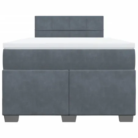 Sommier à lattes de lit et matelas Gris foncé 120x200cm Velours