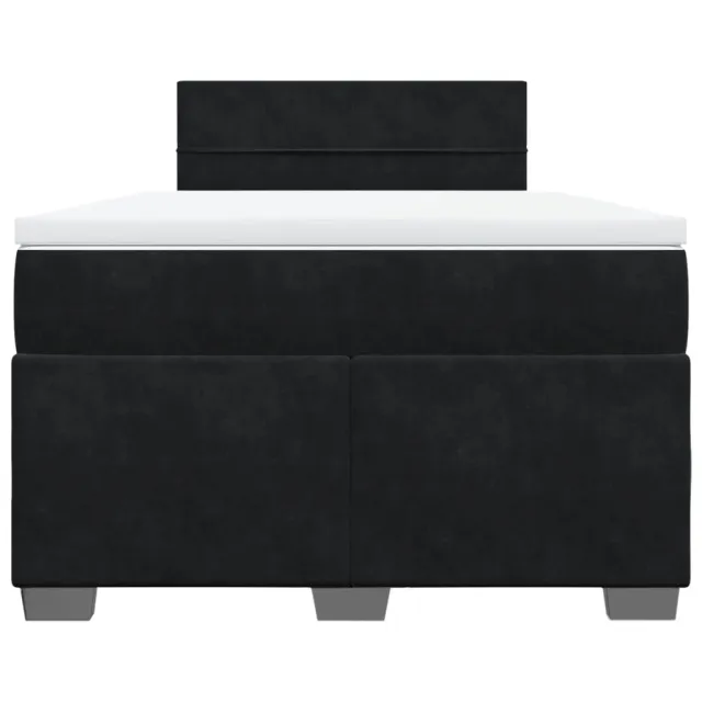 Sommier à lattes de lit avec matelas Noir 120x200 cm Velours