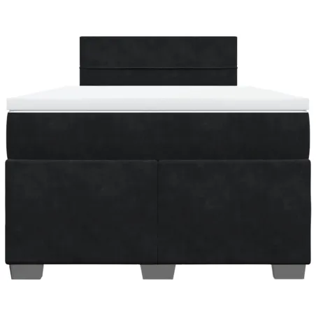 Sommier à lattes de lit avec matelas Noir 120x200 cm Velours