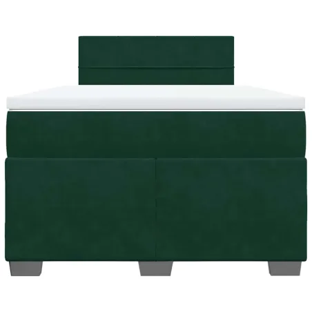 Sommier à lattes de lit et matelas Vert foncé 120x200cm Velours