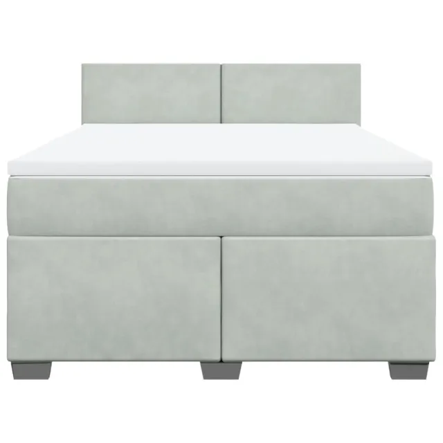 Sommier à lattes de lit et matelas Gris clair 140x190cm Velours