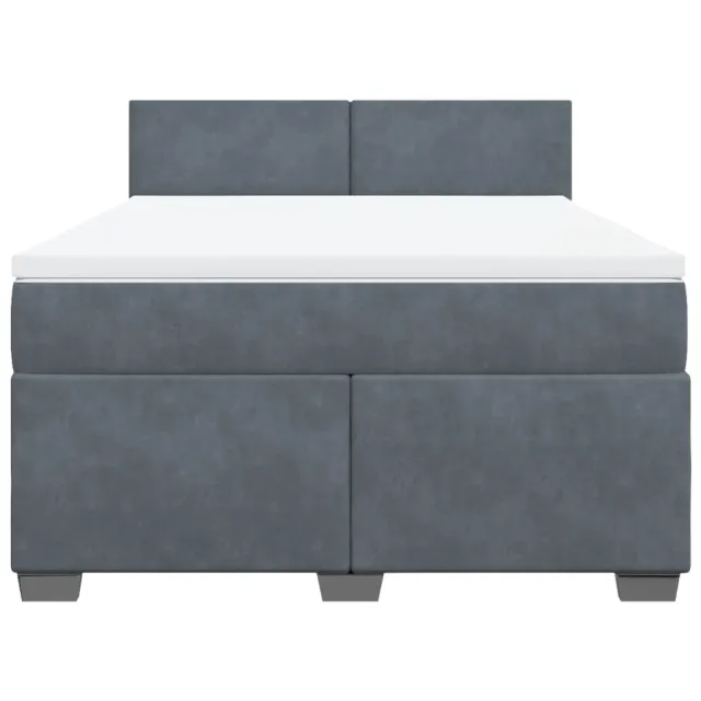 Sommier à lattes de lit et matelas Gris foncé 140x190cm Velours