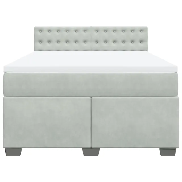 Sommier à lattes de lit et matelas Gris clair 140x190cm Velours