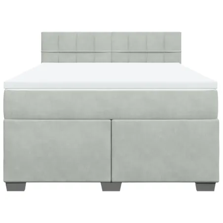 Sommier à lattes de lit et matelas Gris clair 140x200cm Velours