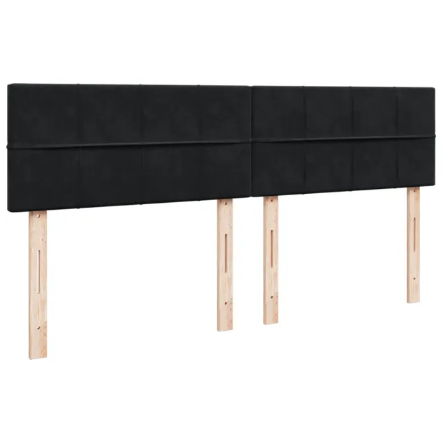 Sommier à lattes de lit avec matelas Noir 180x200 cm Velours