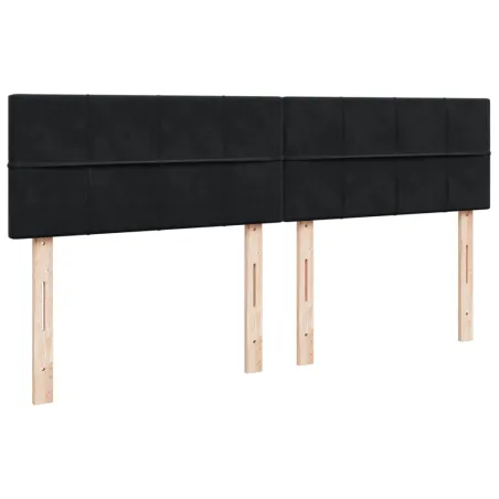 Sommier à lattes de lit avec matelas Noir 180x200 cm Velours