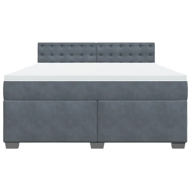 Sommier à lattes de lit et matelas Gris foncé 180x200cm Velours