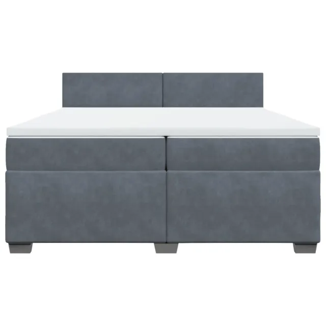 Sommier à lattes de lit et matelas Gris foncé 200x200cm Velours