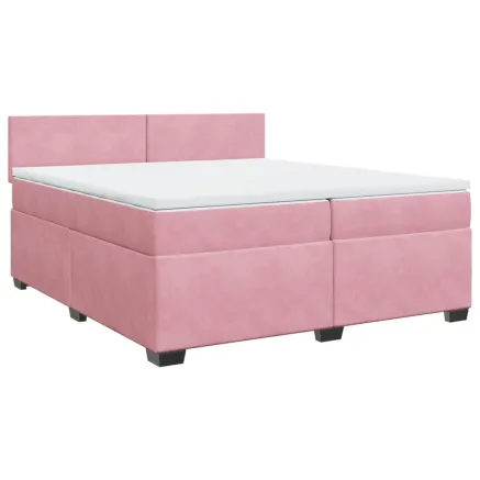 Sommier à lattes de lit avec matelas Rose 200x200 cm Velours 2