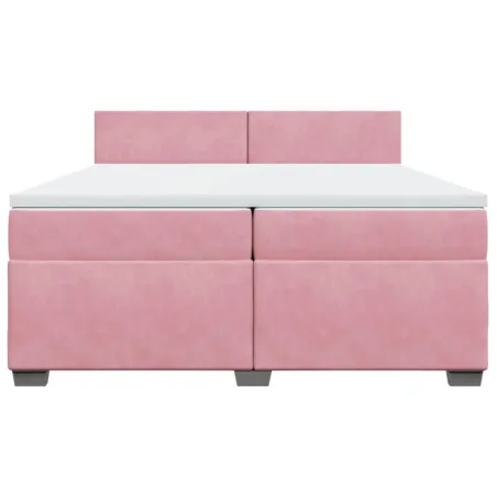 Sommier à lattes de lit avec matelas Rose 200x200 cm Velours