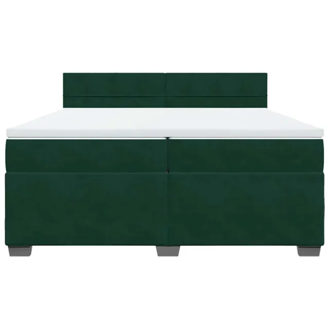 Sommier à lattes de lit et matelas Vert foncé 200x200cm Velours