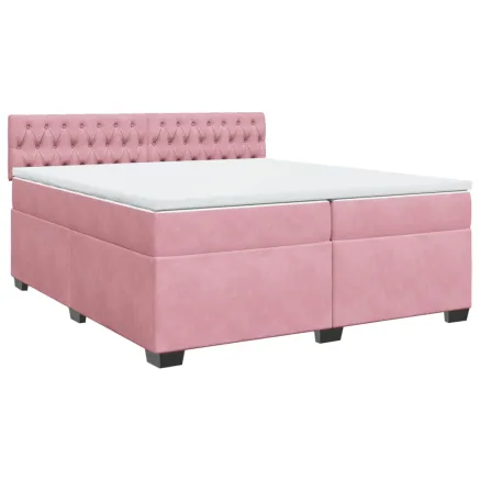 Sommier à lattes de lit avec matelas Rose 200x200 cm Velours 2