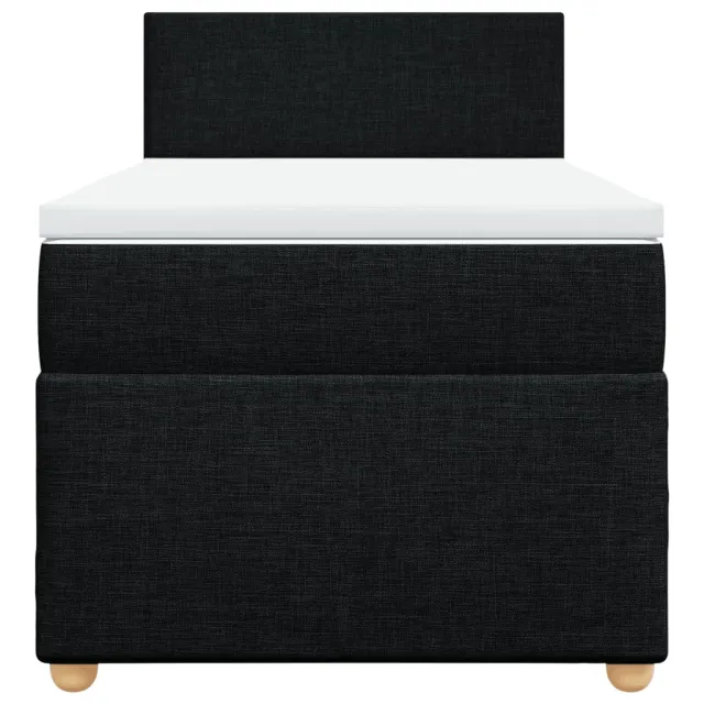 Sommier à lattes de lit et matelas Noir 80x200 cm Tissu