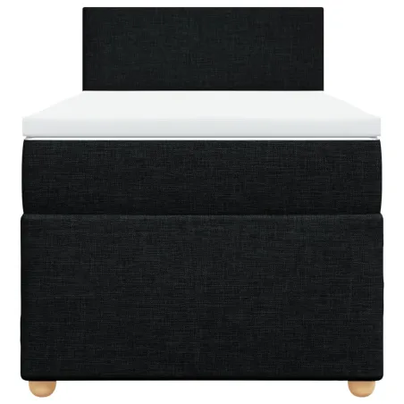 Sommier à lattes de lit et matelas Noir 80x200 cm Tissu