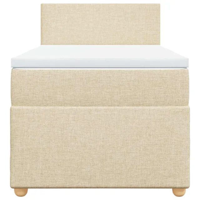 Sommier à lattes de lit avec matelas Crème 80x200 cm Tissu