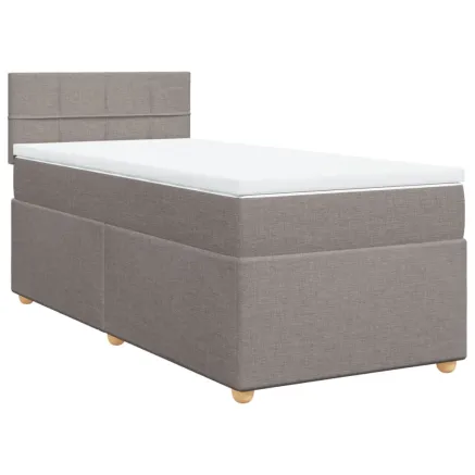 Sommier à lattes de lit avec matelas Taupe 80x200 cm Tissu 2
