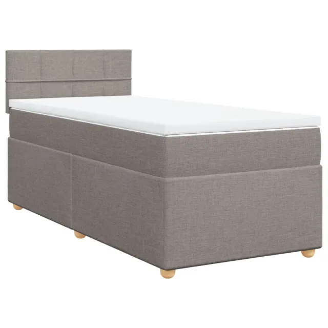 Sommier à lattes de lit avec matelas Taupe 80x200 cm Tissu