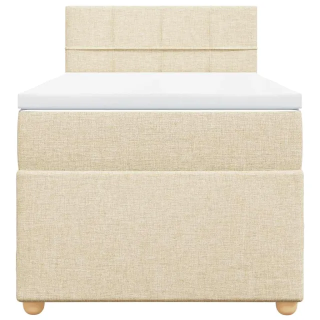 Sommier à lattes de lit avec matelas Crème 80x200 cm Tissu