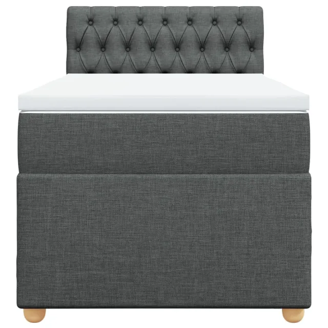 Sommier à lattes de lit avec matelas Gris foncé 80x200 cm Tissu